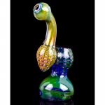 The Peacock 7" 24KT Golden Bubble Trap Sherlock Bubbler New