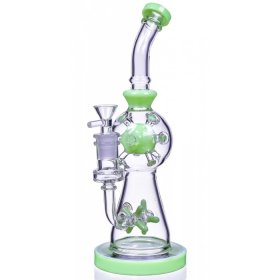 Smoke Propeller Dab Rig 12" Dual Spinning Propeller Perc To Swiss Faberge Egg Perc Milky Green New