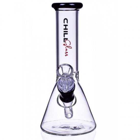 8\" ChillGlass Clear Beaker Base Bong Water Pipe Black New