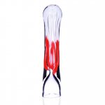 3" Striped Chillum - Red N White New