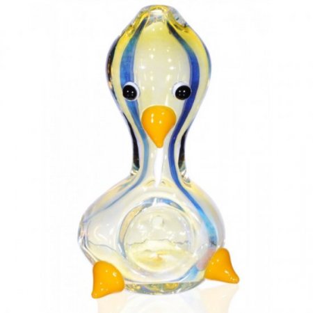 The Penguin - 3 Penguin Hand Pipe - Golden Fumed New