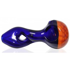 The Honeycomb Twist - 3.5 Blue Hand Pipe with Honeycomb Design and Twisted Body New