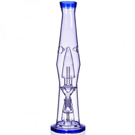 Magic Lamp 14" Showerhead Perc Bong Blue New