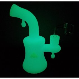 8" Silicone Glow In The Dark Bong With 14mm Banger Sky Blue New