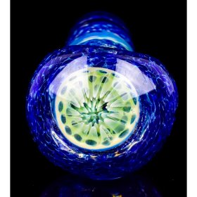 The Wormhole - 5 Golden Blue Fritt Glass Pipe New