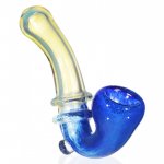 5" Fumed Ridged Sherlock Glass Pipe - Blue New