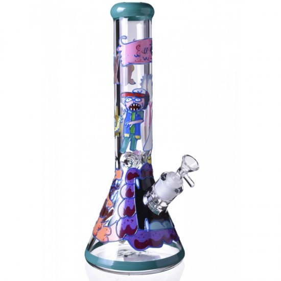 Gotta Dab em All Glass Bong Pokemon Inspired Bong 14\" 7mm Thick Glow in The Dark Bong New