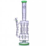 6 Speed SMOQ Glass 19" 6-Arm Coil Recycler Bong Green New