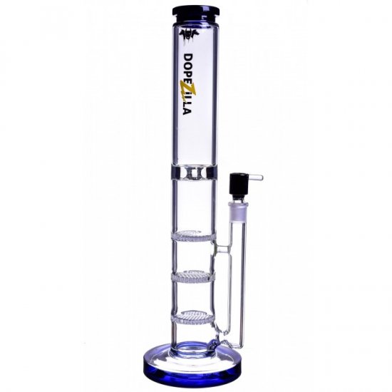 16\" Extra Heavy Triple Honeycomb Perc Bong Water Pipe With Matching Bowl Black New