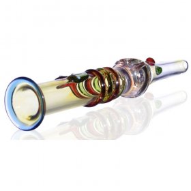 The Constrictor - 8 Steamroller Glass Pipe with Fumed Colors New