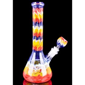 Hot Smoke 10" Colorful Pattern Beaker Bong New