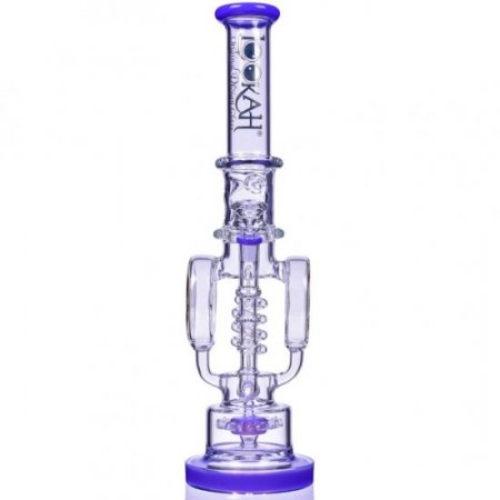 Smoke Reviver Lookah 18" Coil Perc To Sprinkler Perc Bong Purple New