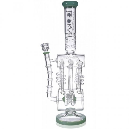 The Missing Alderaan Relic Lookah Platinum Series Bong 18\" Barrel Spiral Blast Recycle Ice Glass Bong Lake Green New