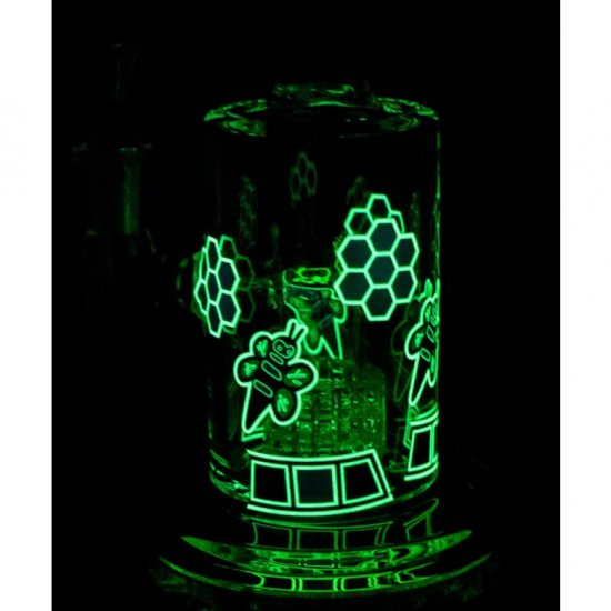 The Dovecote 9\" Glow In The Dark Honeycomb Bong New