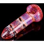 The Wormhole - 4.5 Warm Red With Golden Frit Glass Pipe New