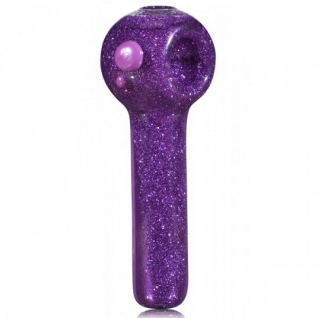 Smoke Galaxy - 5" Purple Glitter Filled Gel Glass Pipe - Freezable Hand Pipe Ice Cold Freezer New