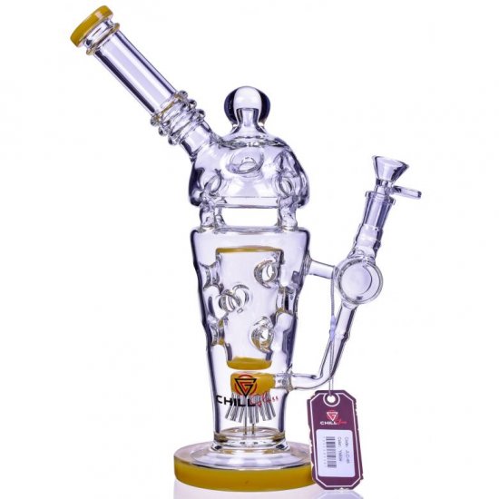 SmokeCup Trophy ChillGlass 13\" Royalty Cone Sprinkler Perc Bong New