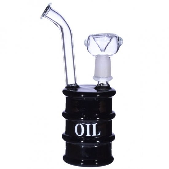 7.5\" Oil Drum Water Pipe With Dry Herb Bowl and Oil Rig New