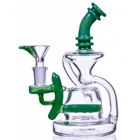 Millennium Force Inline Perc to 2 Arm Recycler Bong Green New