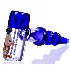 King of The Dead 7.5" Tripe Ringed Hammer Bubbler Blue New