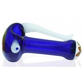 The Rastafari Spin Top - 5 Blue Glass Pipe New