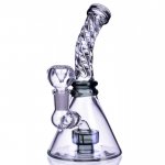 The Cyclone 7" Twisted Neck Matrix Beaker Bong Water Pipe Ash Black New