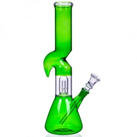 Smoke Rhinoceros 12" Inline Dome Perc Zong Bong Green New