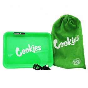 GLOWTRAY X COOKIES LED ROLLING TRAY GREEN New