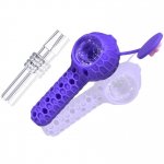 Stratus 2 in 1 Honey Dab Straw and Silicone Hand Pipe Purple New