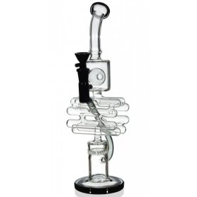 The Abomination 14 Clear and Black bong with Ripper Tubes to a Honeycomb Perc New