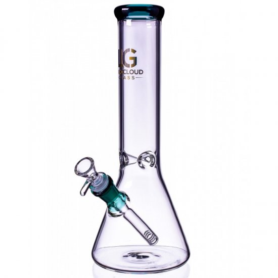12\" Loud Cloud Glass Thick Clear Beaker Base Bong Water Pipe Teal New