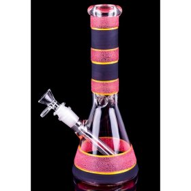 Cotton Candy 10" Dual Frosted Color Beaker Bong Red New