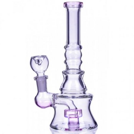 The Apex 8" Concave Design Matrix Perc Bong Pink New