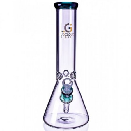 12" Loud Cloud Glass Thick Clear Beaker Base Bong Water Pipe Teal New