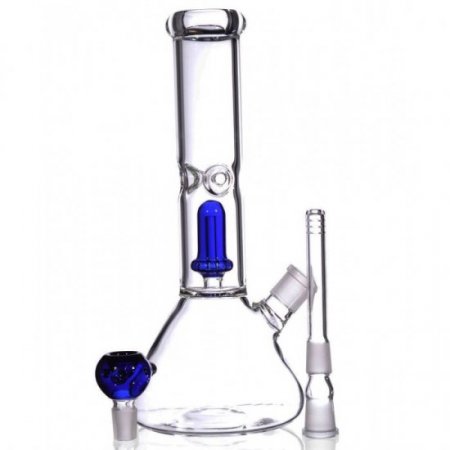 12" Beaker Bottom Domed Cir Perc Heaavy Glass Bong Water Pipe New