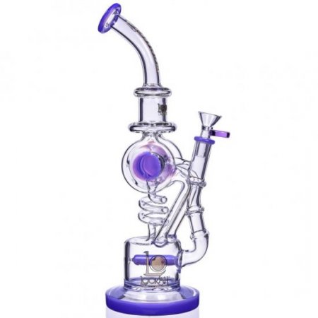 The Will 13" Lookah Tilted Inline Coiled Perc Bong Water Pipe Final Clearance Assorted Colors New