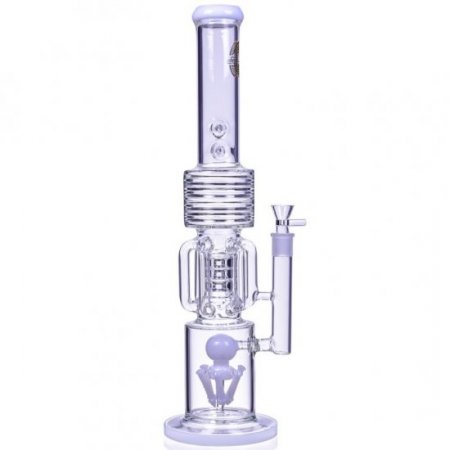 Smoke Runner On Point Glass 20" 6 Arm w/ Sprinkler Perc Bong White New