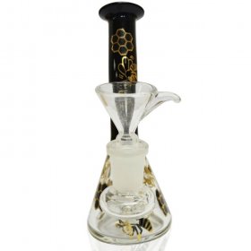 5" Holographic Golden Honeycomb Water Pipe Black New