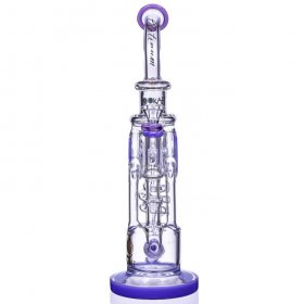 The Will 13" Lookah Tilted Inline Coiled Perc Bong Water Pipe Final Clearance Assorted Colors New