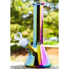8" Iridescent Color Change Beaker Bong Rainbow New