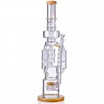 Chill Glass 20" Triple Chamber Bong with Multi Perc Yellow New
