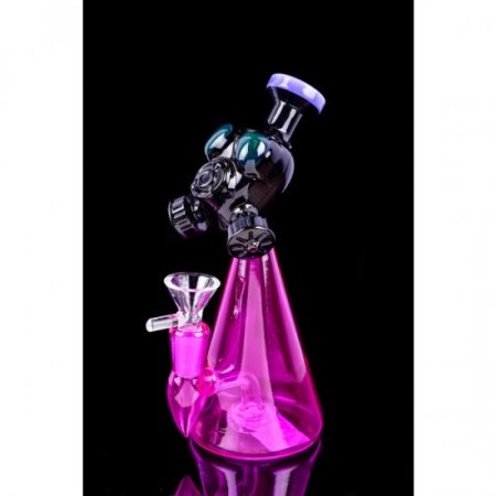 The Masked Alien 8" Showerhead Perc Bong w/ Matching Bowl Assorted Colors New