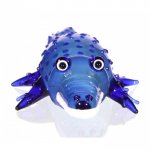 The Gator - 6.5 Translucent Alligator Hand Pipe - Blue New