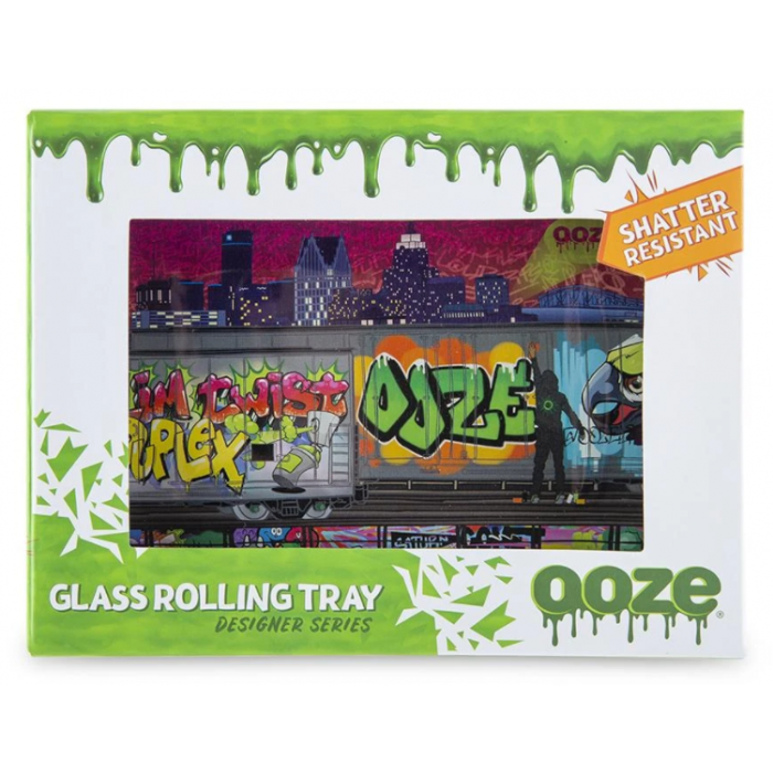 OOZE ROLLING TRAY SHATTER RESISTANT GLASS TAG SMALL New
