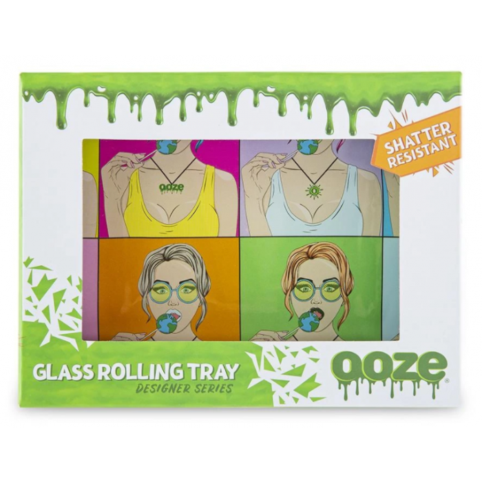 OOZE ROLLING TRAY SHATTER RESISTANT GLASS CANDY SHOP SMALL New